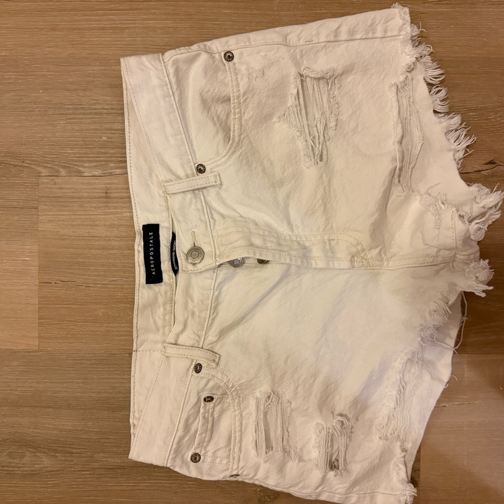 Aeropostale Frayed Hem white Jean Shorts